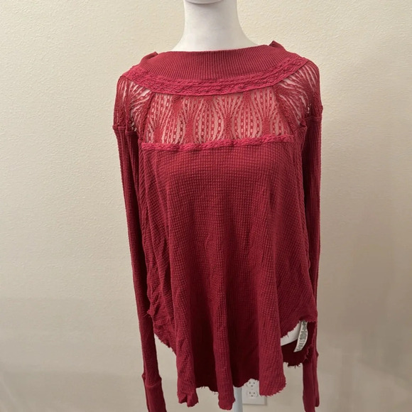 Free People Spring Valley Thermal Long Sleeve Waffle Top - Picture 1 of 10